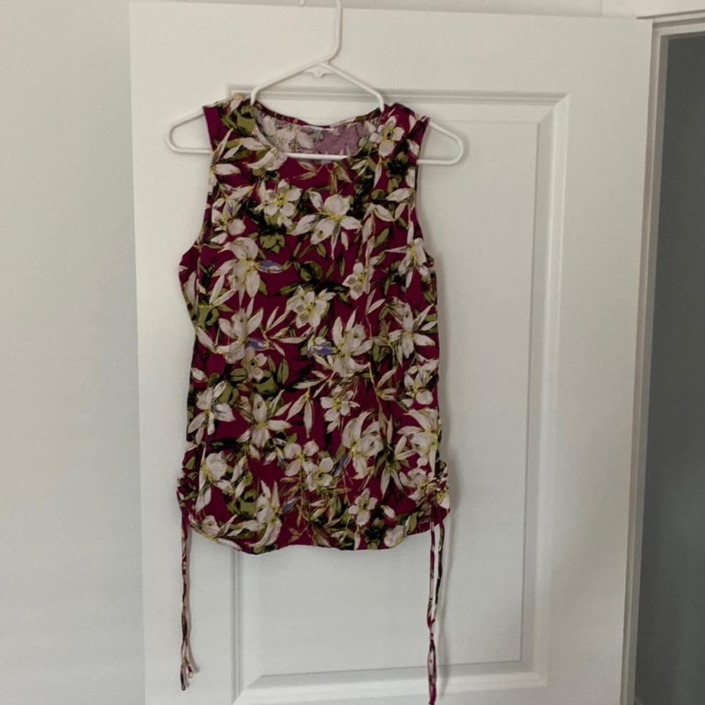 J. Jill top floral print, size M, 95% cotton 5% spandex